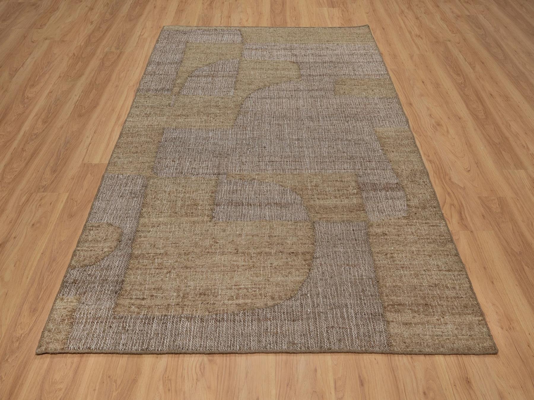 5'4"x7'9" Coffee Brown, Flat Weave, Durie Kilim with Geometric Design, Hand Woven, 100% Wool, Oriental Rug HR92985 - Image 2