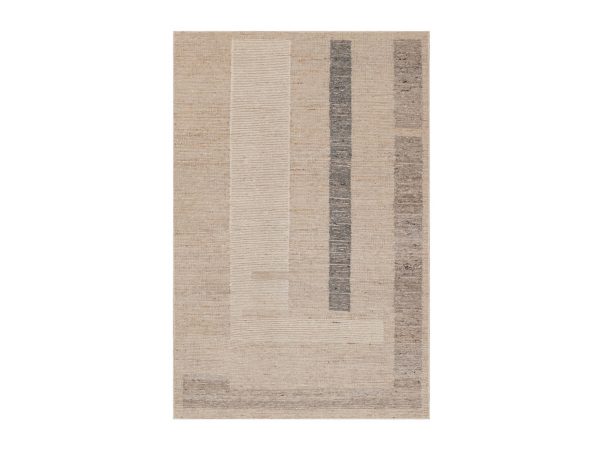5'x8' Dark Vanilla Brown, Durie Kilim with Geometric Design, Flat Weave, 100% Wool, Hand Woven, Oriental Rug HR92986