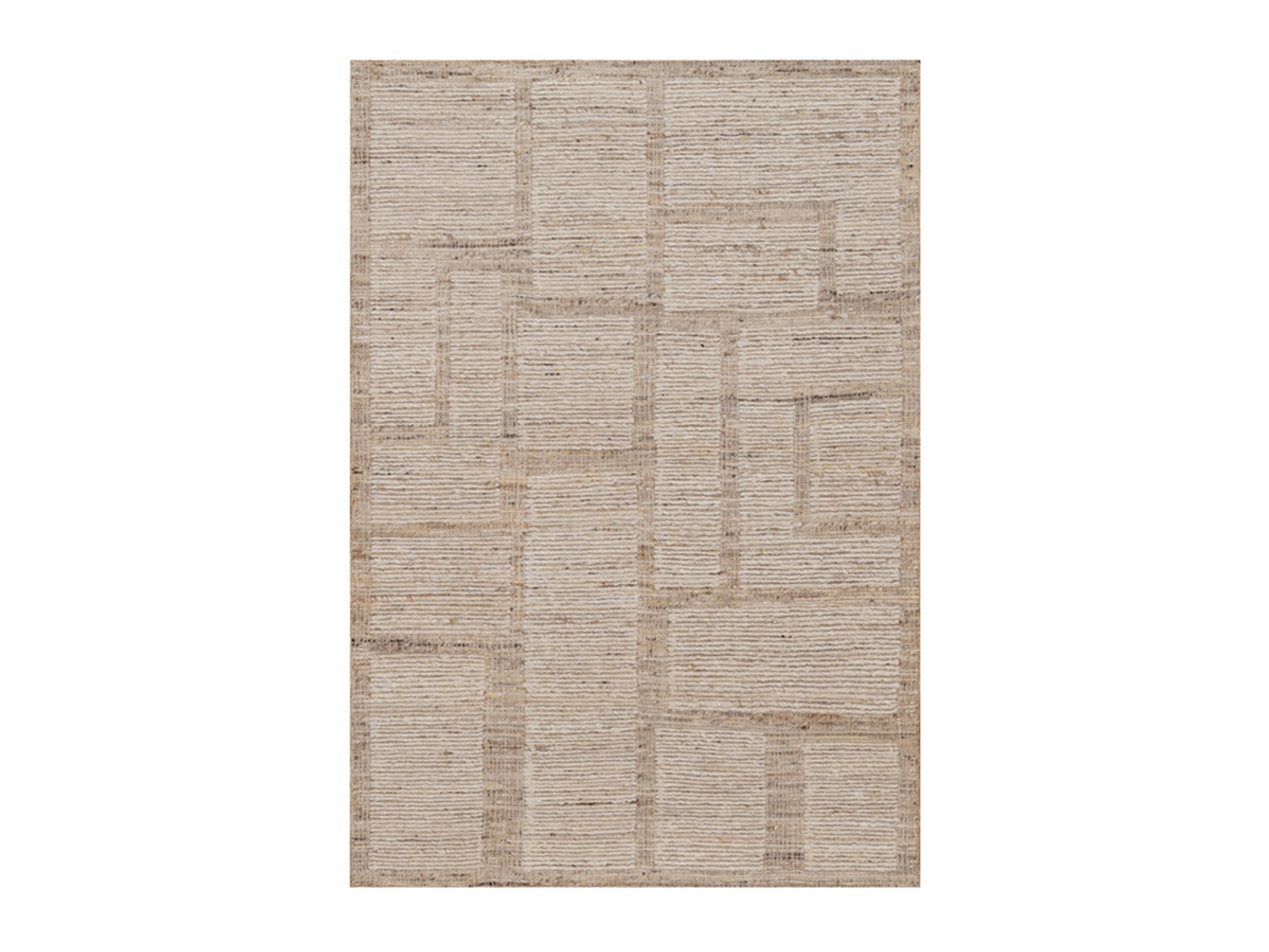 5'1"x7'7" Tan Brown, Flat Weave, Durie Kilim with Geometric Design, 100% Wool, Textured, Hand Woven, Oriental Rug HR92987