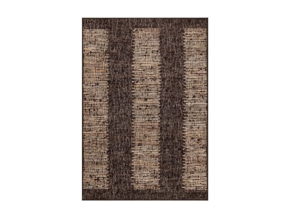 2'x3' Chocolate Brown, Flat Weave, Durie Kilim with Geometric Design, Textured, 100% Wool, Hand Woven, Sample, Mat, Oriental Rug HR92996