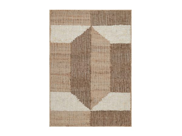 2'x3' Frappe Brown, Flat Weave, Durie Kilim with Geometric Design, 100% Wool, Hand Woven, Oriental Rug HR93008