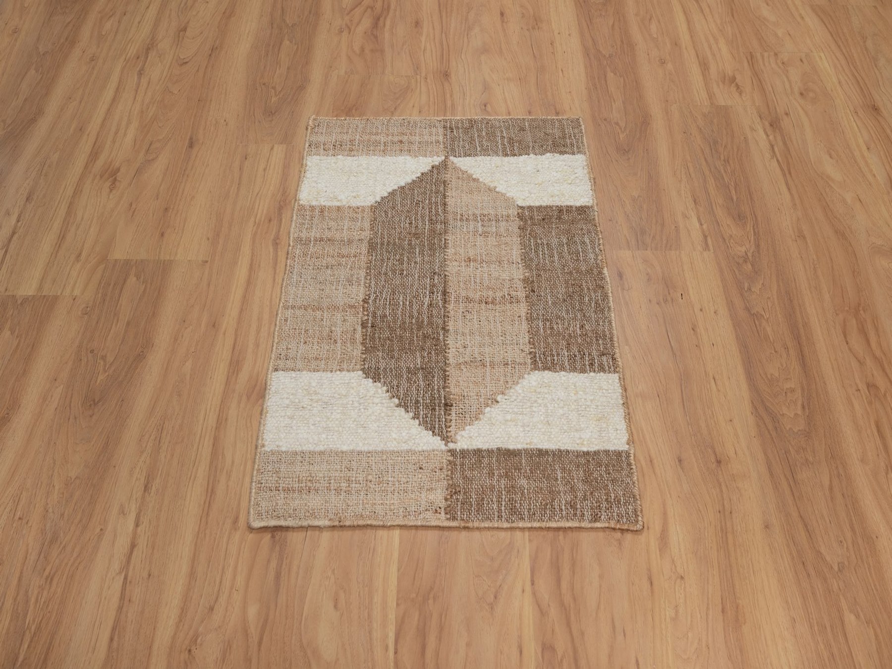 2'x3' Frappe Brown, Flat Weave, Durie Kilim with Geometric Design, 100% Wool, Hand Woven, Oriental Rug HR93008 - Image 2