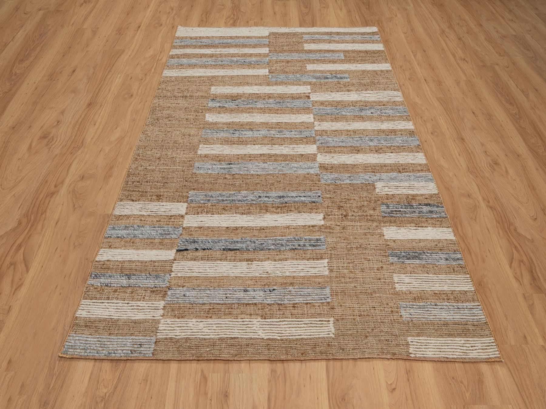 5'x8' Chipmunk Brown, Flat Weave, Durie Kilim with Geometric Design, 100% Wool, Hand Woven, Oriental Rug HR93011 - Image 2