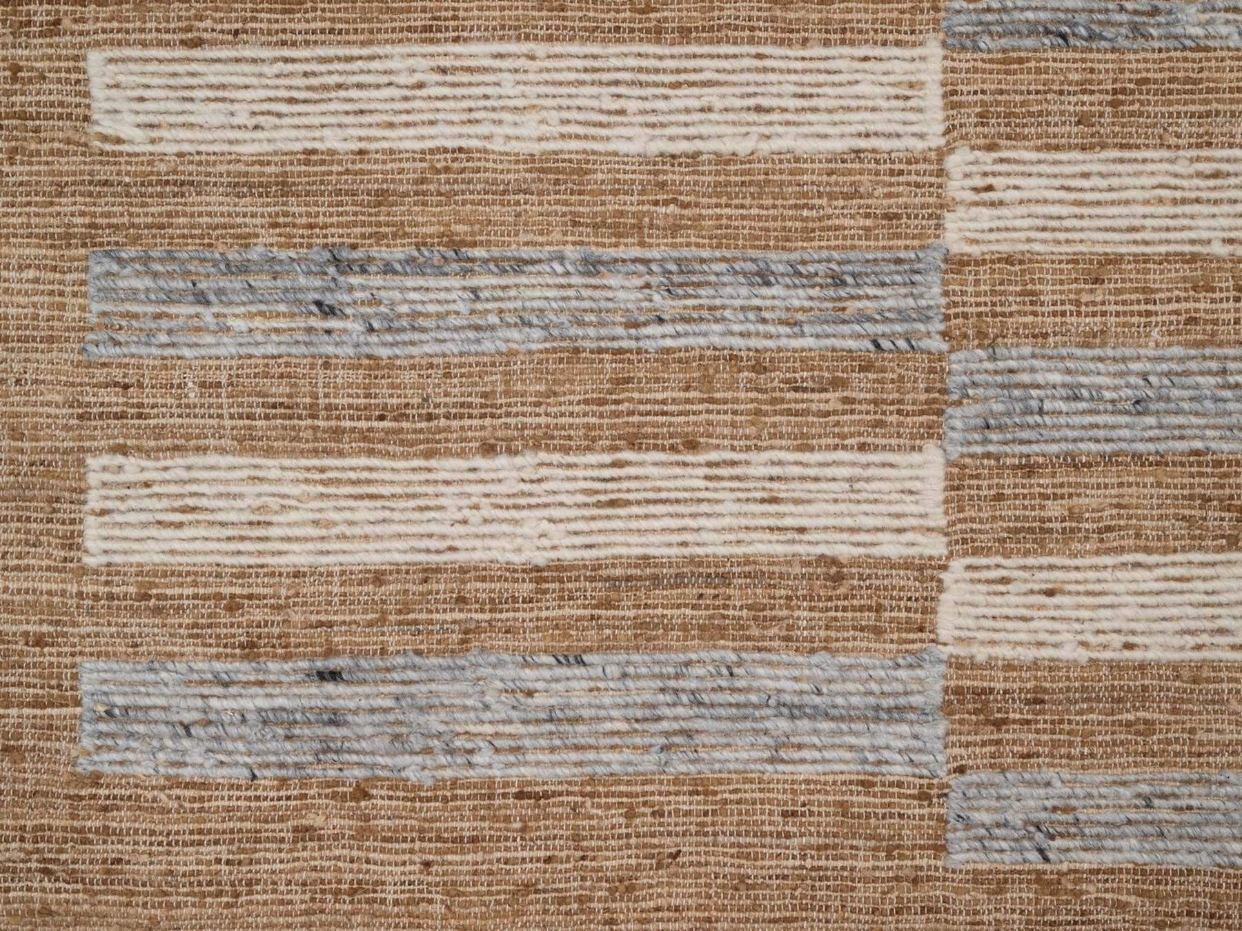 5'x8' Chipmunk Brown, Flat Weave, Durie Kilim with Geometric Design, 100% Wool, Hand Woven, Oriental Rug HR93011 - Image 5