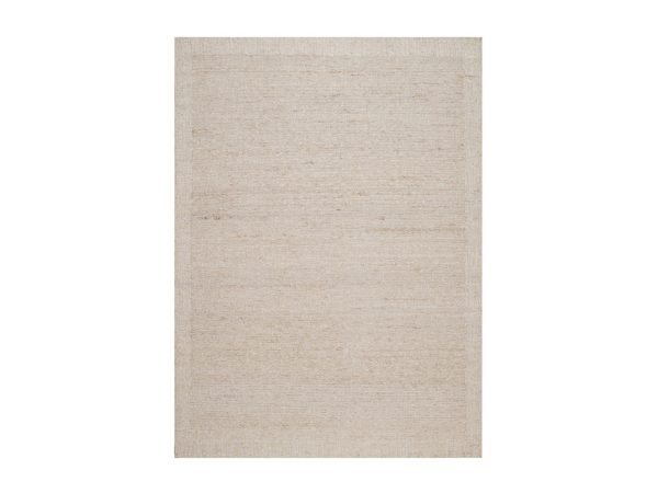 5'4"x7'4" Swan White, Flat Weave, Durie Kilim with Plain Design, 100% Wool, Hand Woven, Oriental Rug HR93012
