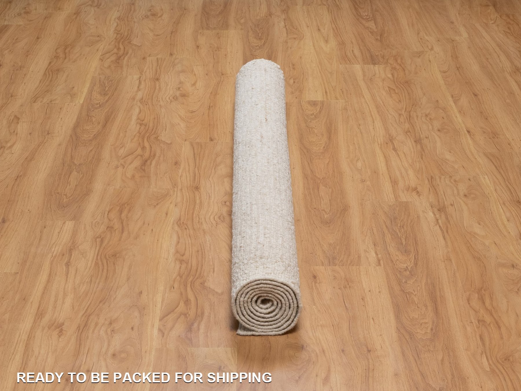 5'4"x7'4" Swan White, Flat Weave, Durie Kilim with Plain Design, 100% Wool, Hand Woven, Oriental Rug HR93012 - Image 6