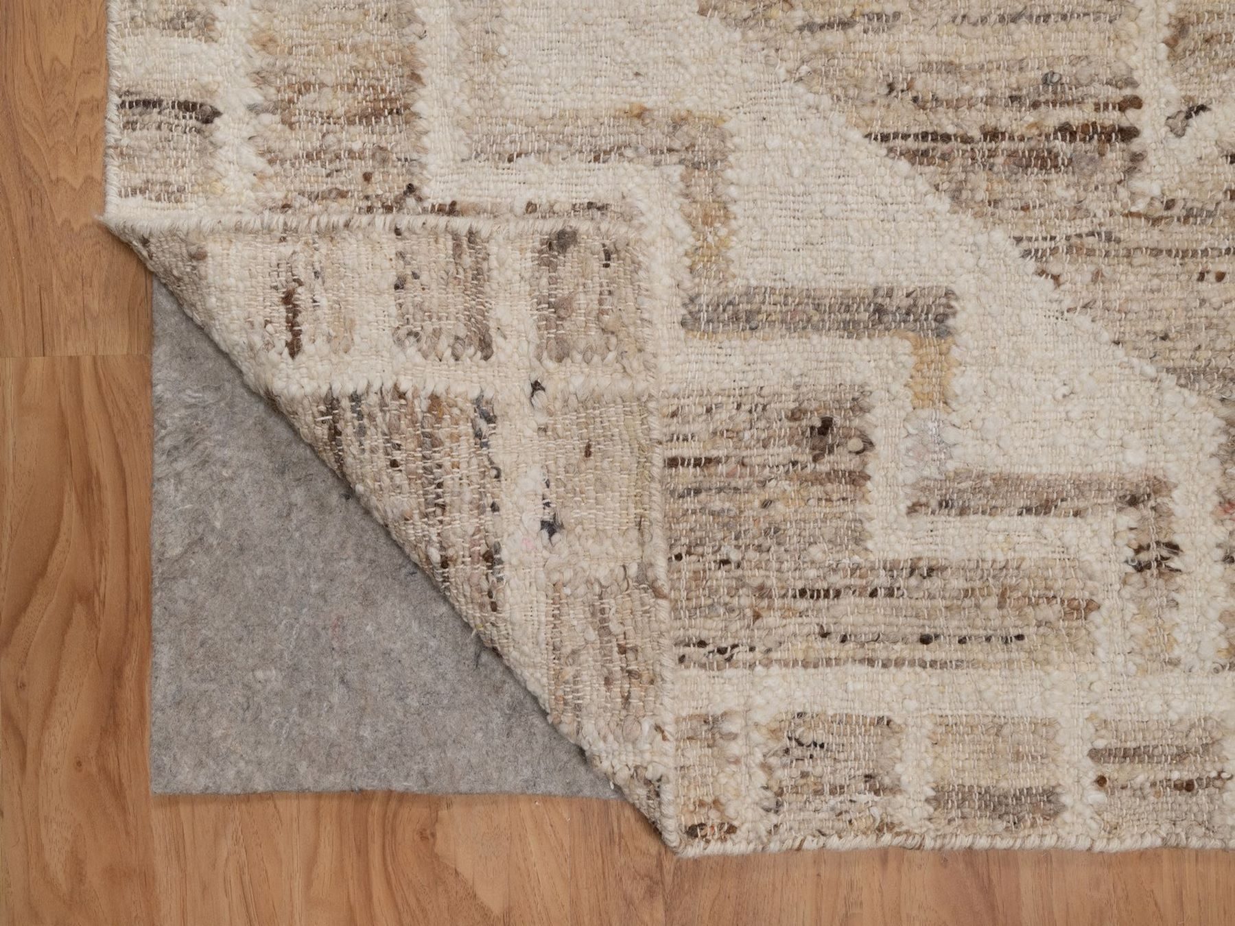 5'3"x7'9" Khaki Brown, Flat Weave, Durie Kilim with Geometric Design, 100% Wool, Hand Woven, Oriental Rug HR93013 - Image 3