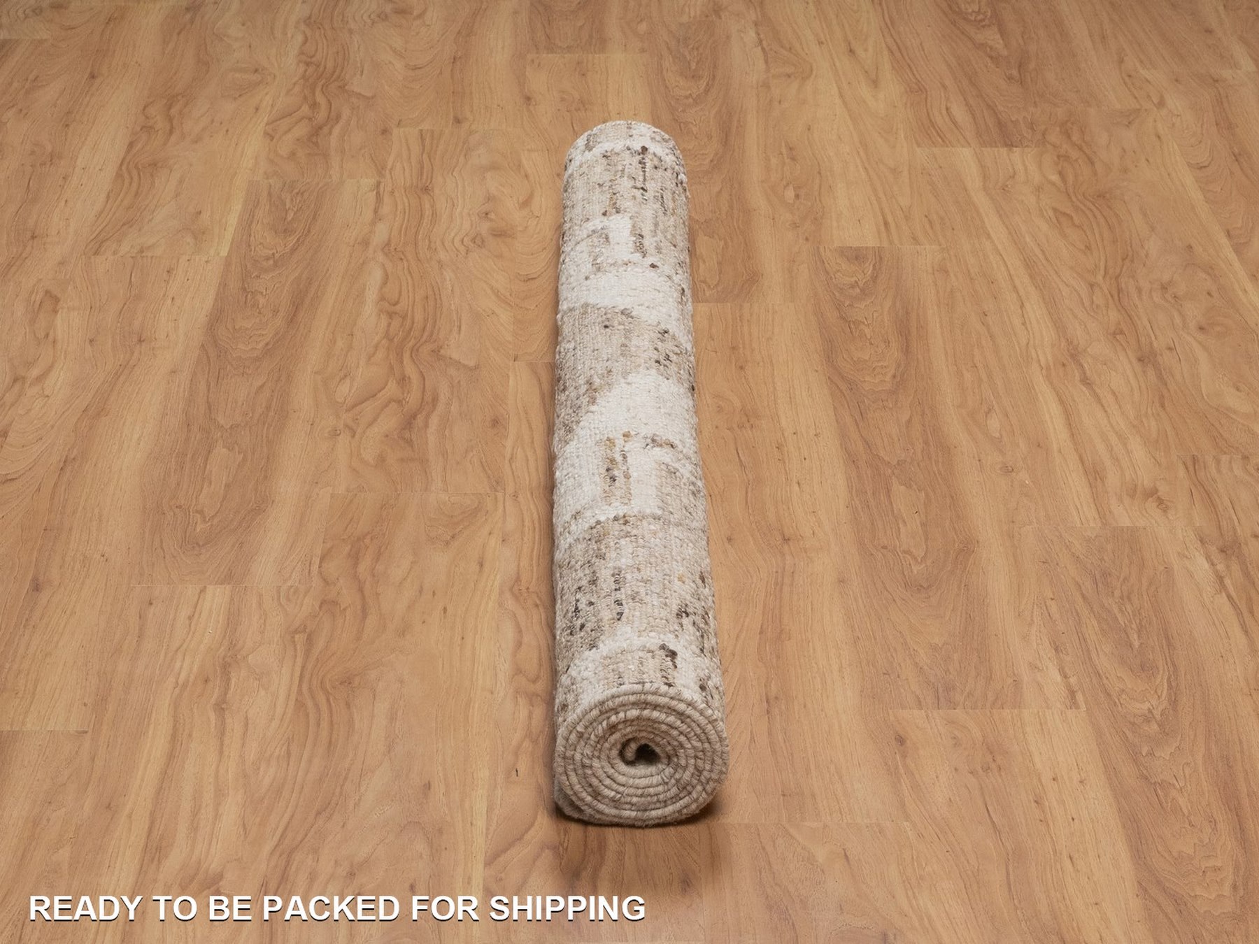 5'3"x7'9" Khaki Brown, Flat Weave, Durie Kilim with Geometric Design, 100% Wool, Hand Woven, Oriental Rug HR93013 - Image 6