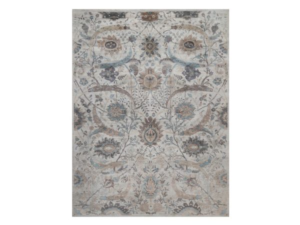 9'2"x12'1" Light Gray, Sickle Leaf Design, Silk with Textured Wool, Plush and Lush, Hand Knotted, Borderless, Oriental Rug HR93018